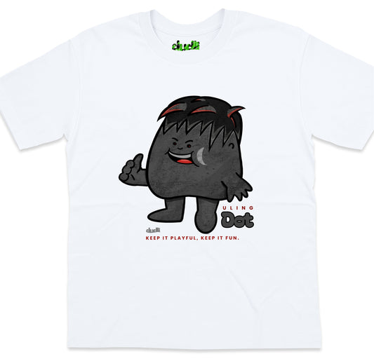 Dudli Playful Graphic Tshirts - Dot Lab Uling Dot - White - oversized_fit