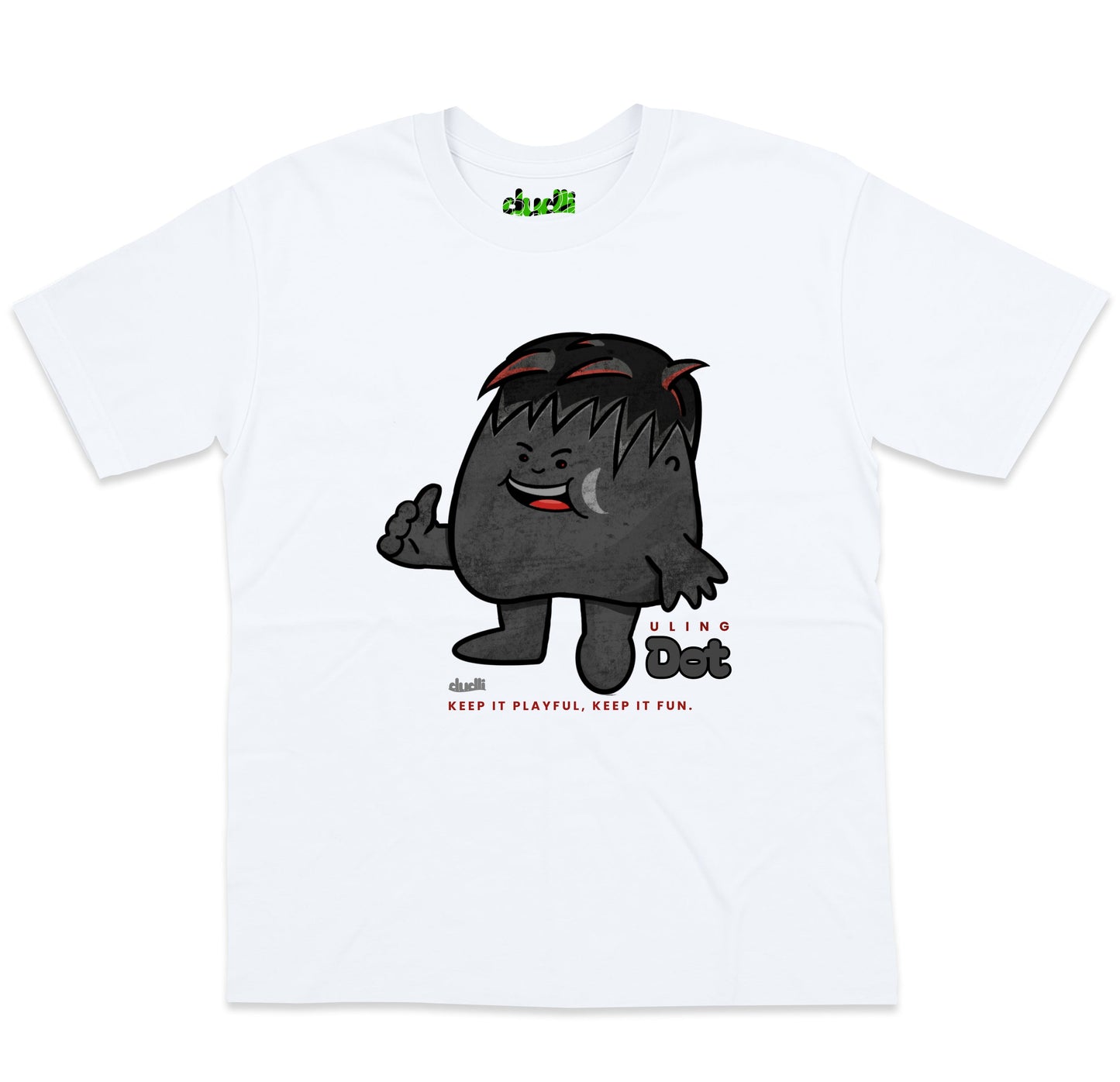 Dudli Playful Graphic Tshirts - Dot Lab Uling Dot - White - oversized_fit