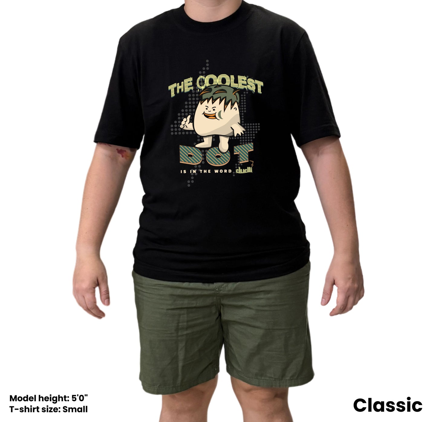 Dudli Playful Graphic Tshirts - The Coolest Dot - Electric Lime - regular_fit
