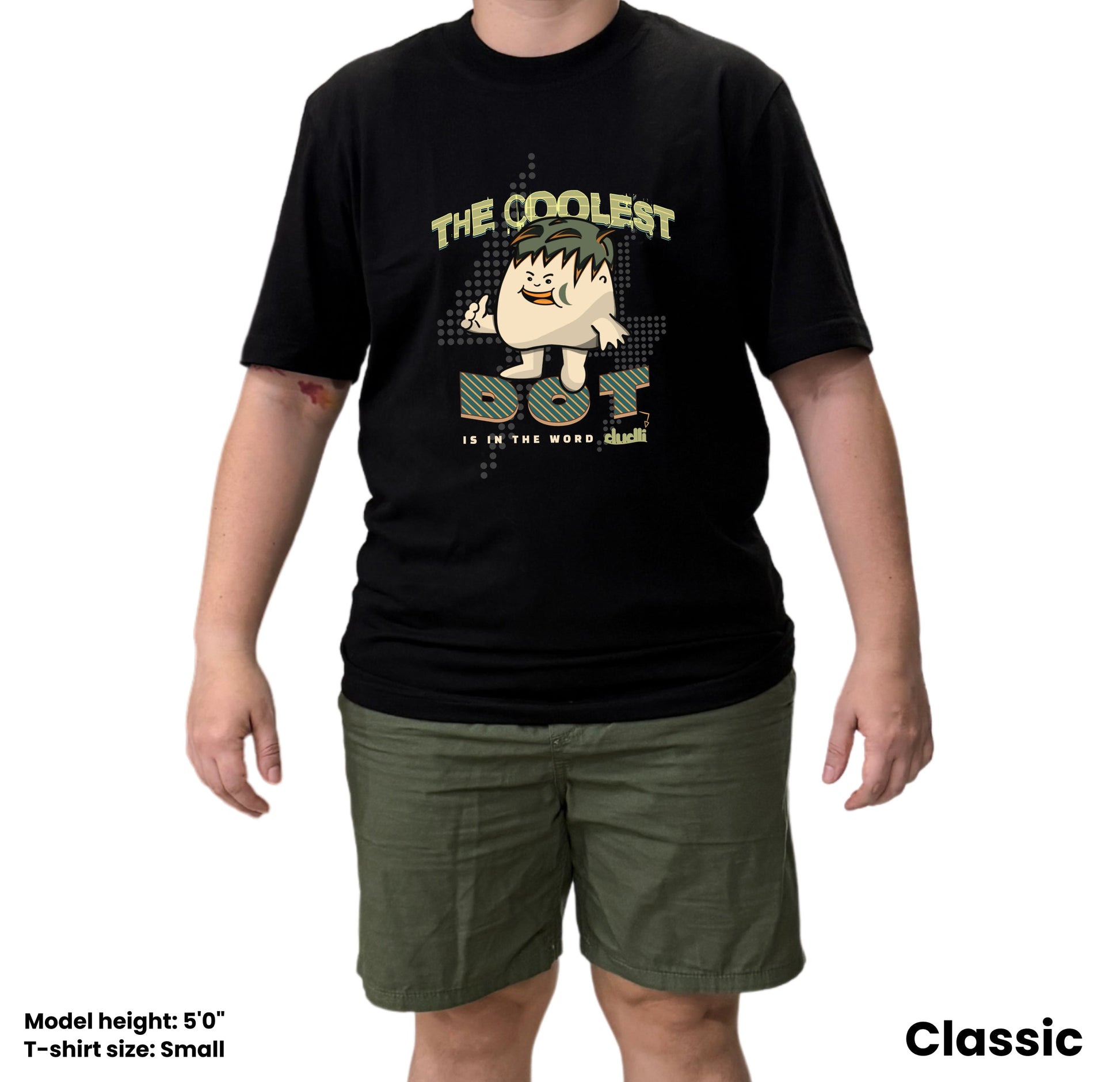 Dudli Playful Graphic Tshirts - The Coolest Dot - Electric Lime - regular_fit