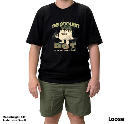 Dudli Playful Graphic Tshirts - The Coolest Dot - Electric Lime - oversized_fit