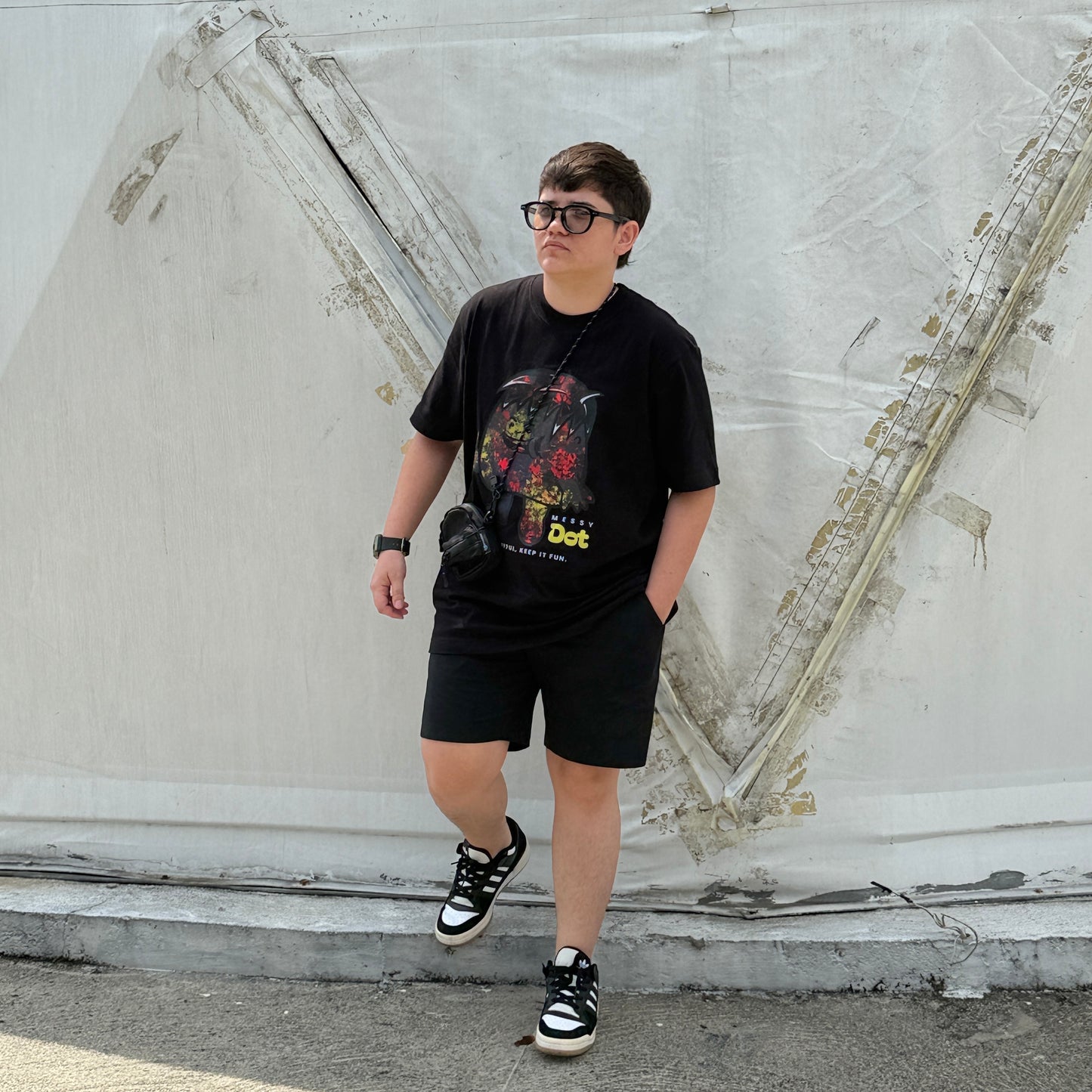 Dudli Playful Graphic Tshirts - Dot Lab Messy Dot - Black - regular_fit