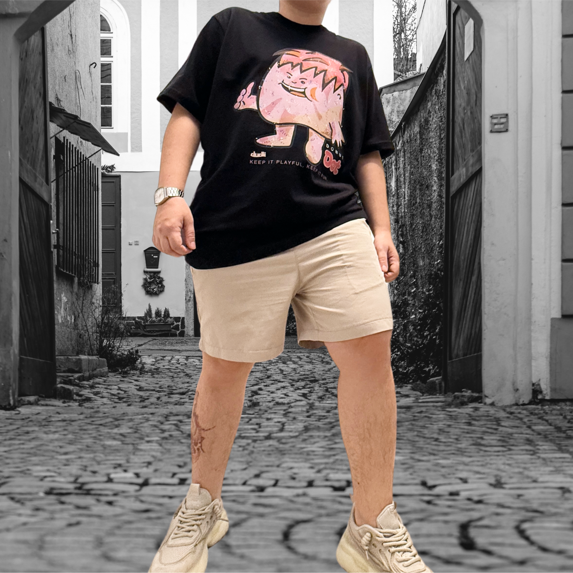 Dudli Playful Graphic Tshirts - Dot Lab - Donut Dot - regular_fit - oversized_fit